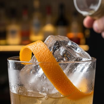 Лента апельсиновой цедры на крупном льду