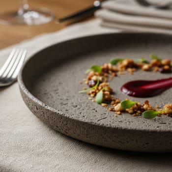 Сатиновый край матовой глазури тарелки крупным планом