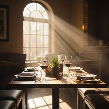 Полосы света от окна на столе