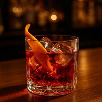 Бар и негрони с апельсиновой цедрой