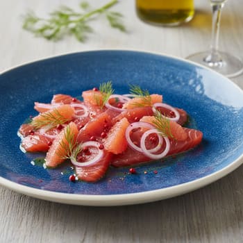 Сёмга слабой соли, маринованная грейпфрутом