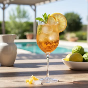 Бергамот-спритц в высоком бокале