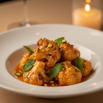 Цветная капуста в апельсиновой карамели