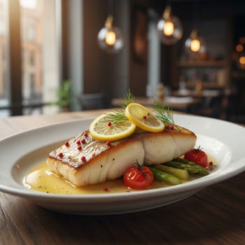 Палтус под лимонным маслом