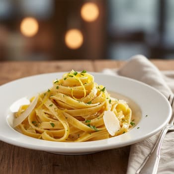 Тальятелле с лимонным маслом и цедрой