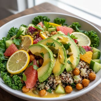 Растительный боул с цитрусом и киноа